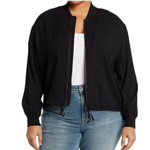 NEW Melrose and Market Black drawstring Jacket Women Size Large